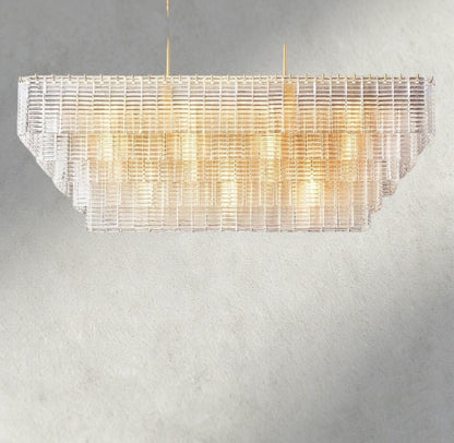 Siraue Clear Glass Rectangular Chandelier 59" - GILDLAMPS