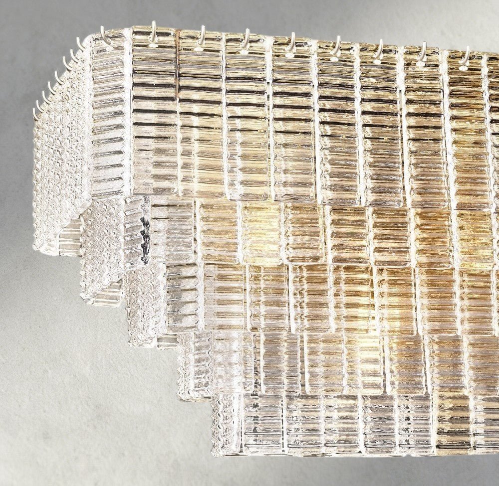 Siraue Clear Glass Rectangular Chandelier 59" - GILDLAMPS
