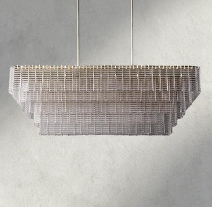 Siraue Clear Glass Rectangular Chandelier 59" - GILDLAMPS