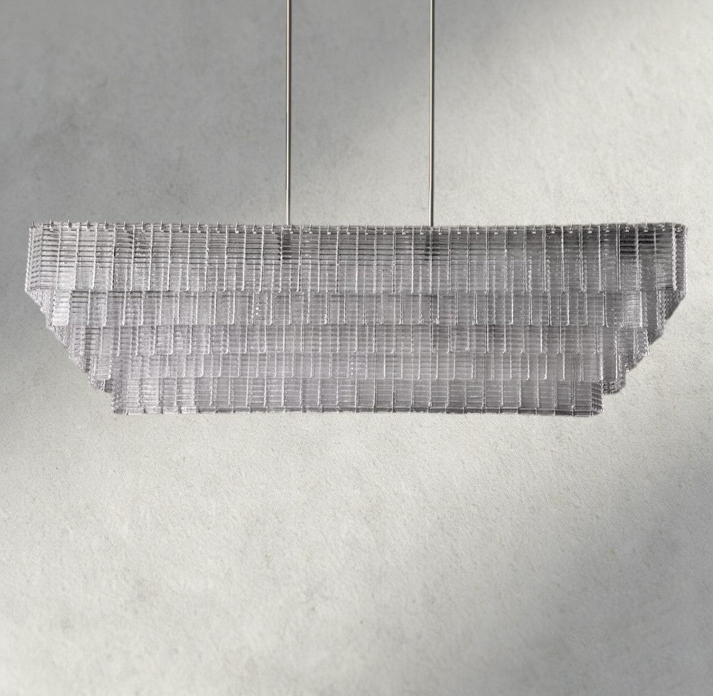 Siraue Clear Glass Rectangular Chandelier 59" - GILDLAMPS
