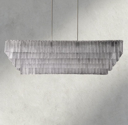 Siraue Clear Glass Rectangular Chandelier 59" - GILDLAMPS