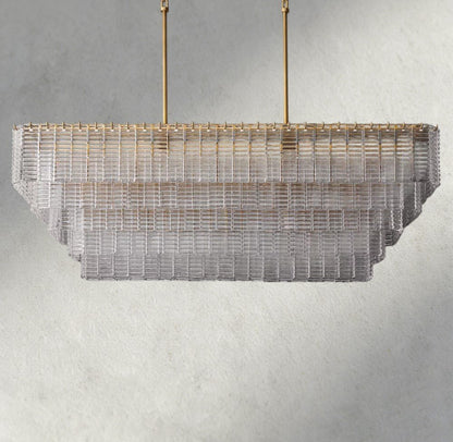 Siraue Clear Glass Rectangular Chandelier 59" - GILDLAMPS