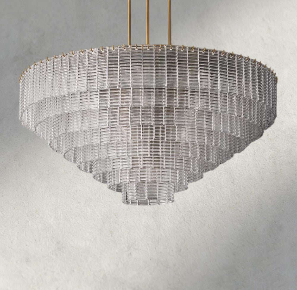 Siraue Clear Glass Round Chandelier 41", 52", 65" - GILDLAMPS