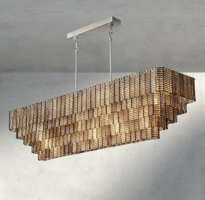Siraue Smoke Glass Rectangular Chandelier 59", 77" - GILDLAMPS