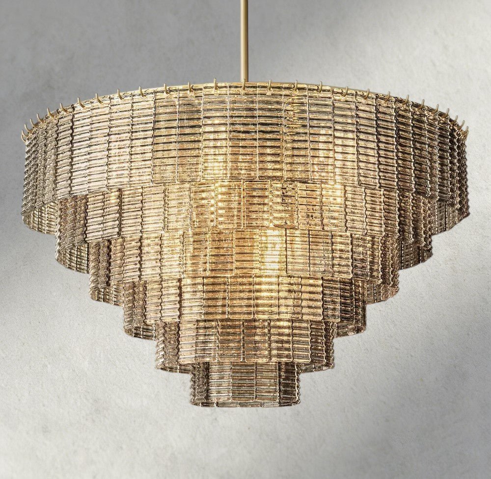 Siraue Smoke Glass Round Chandelier 41", 52", 65" - GILDLAMPS