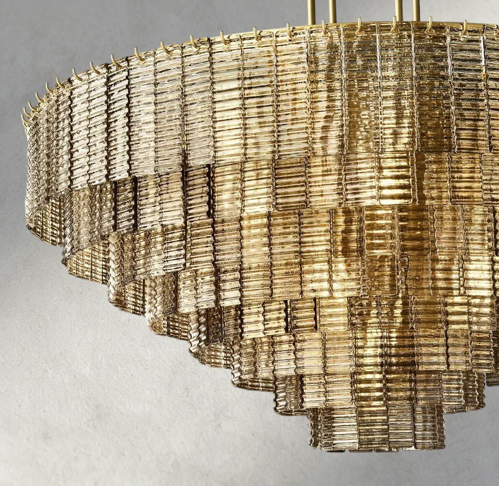 Siraue Smoke Glass Round Chandelier 41", 52", 65" - GILDLAMPS