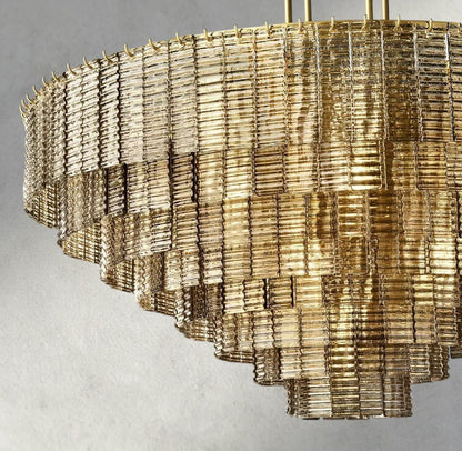 Siraue Smoke Glass Round Chandelier 41", 52", 65" - GILDLAMPS