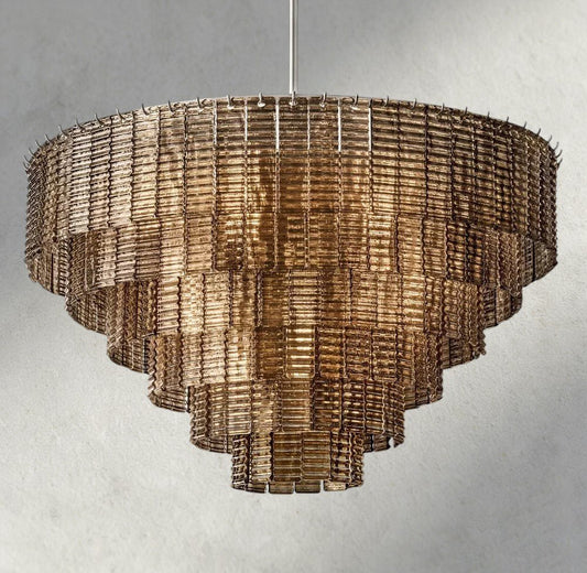 Siraue Smoke Glass Round Chandelier 41", 52", 65" - GILDLAMPS