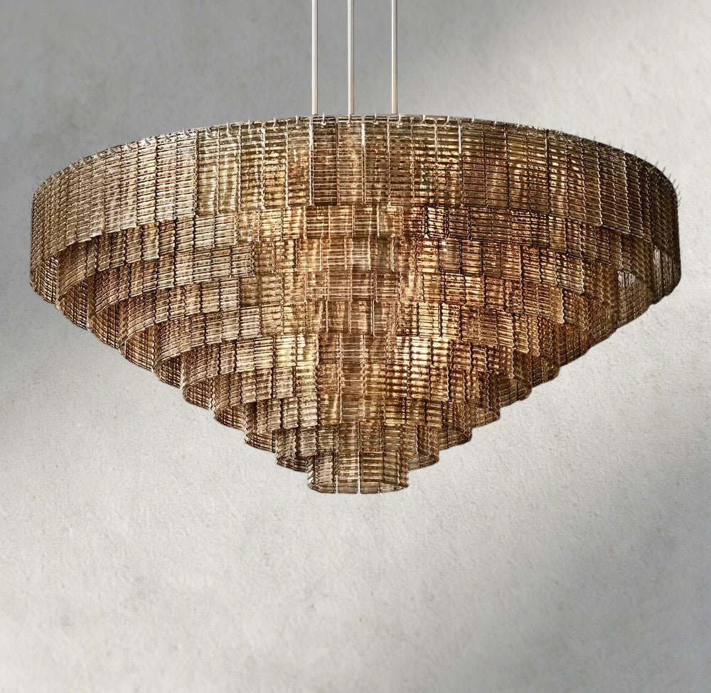 Siraue Smoke Glass Round Chandelier 41", 52", 65" - GILDLAMPS