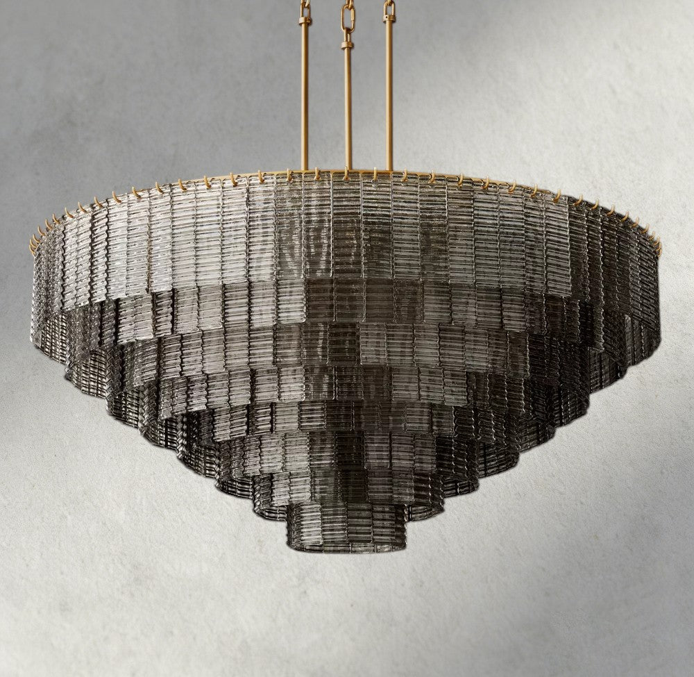 Siraue Smoke Glass Round Chandelier 41", 52", 65" - GILDLAMPS