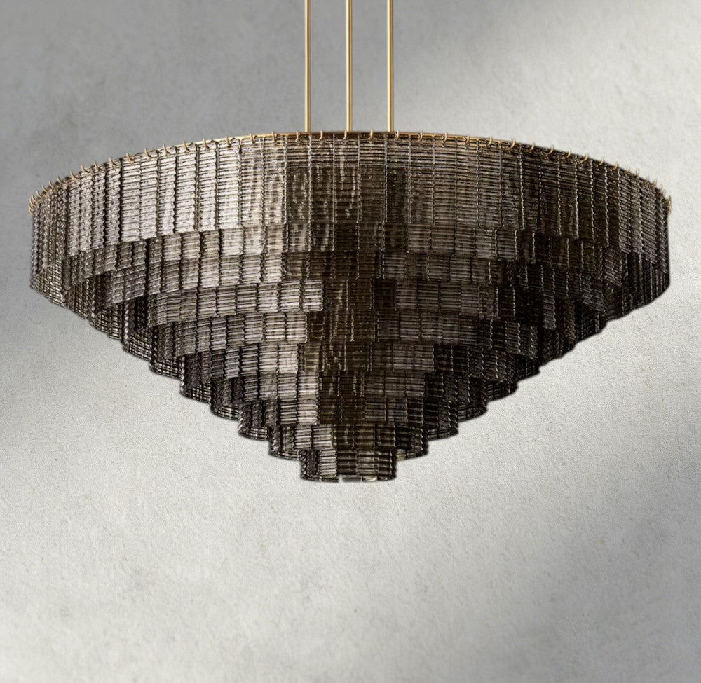Siraue Smoke Glass Round Chandelier 41", 52", 65" - GILDLAMPS