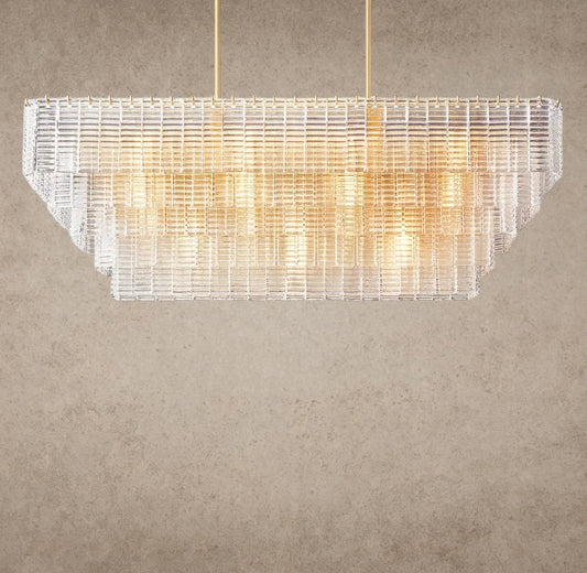 Sirene Clear Glass Rectangular Chandelier 59 inch