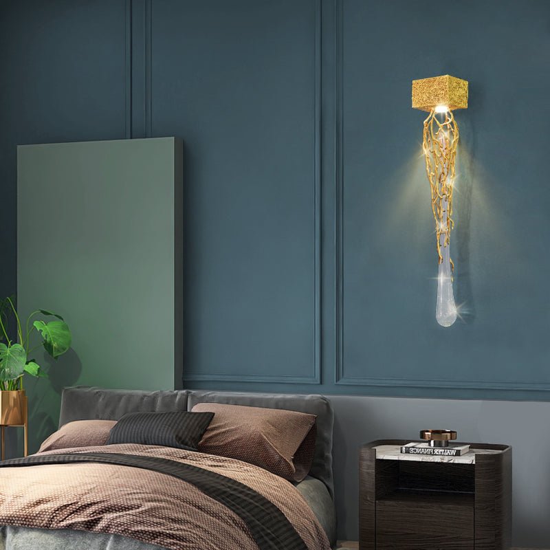 Slade Modern Branch Crystal Wall Sconce For Bedroom - GILDLAMPS
