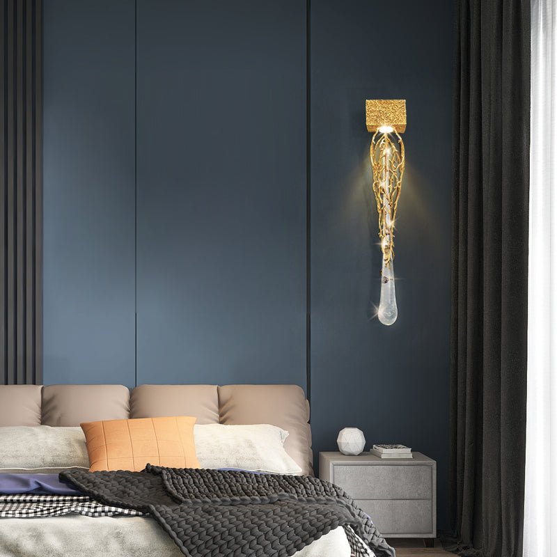 Slade Modern Branch Crystal Wall Sconce For Bedroom - GILDLAMPS