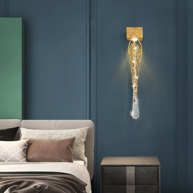 Slade Modern Branch Crystal Wall Sconce For Bedroom - GILDLAMPS