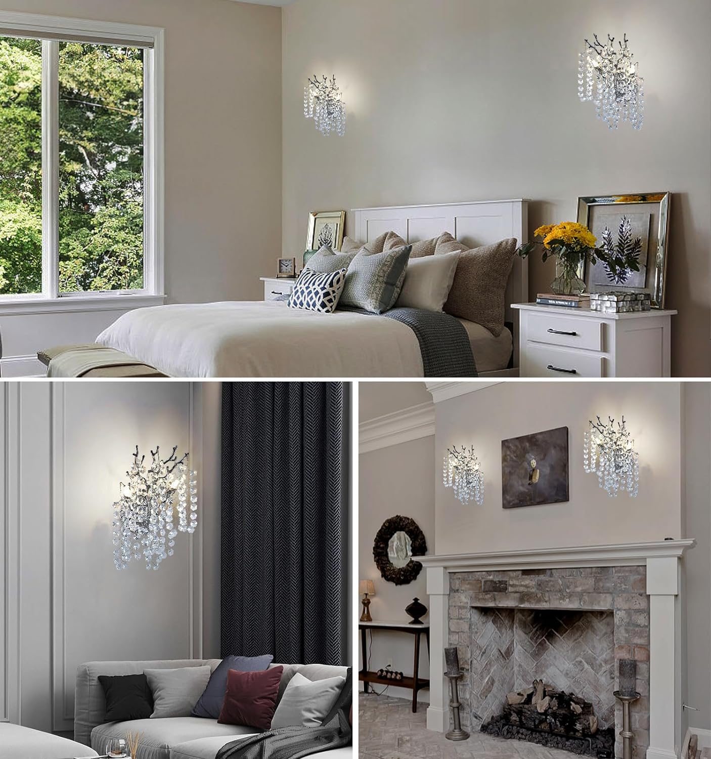 Snow Tree Branch Crystal Gold/Silver Wall Sconce - GILDLAMPS