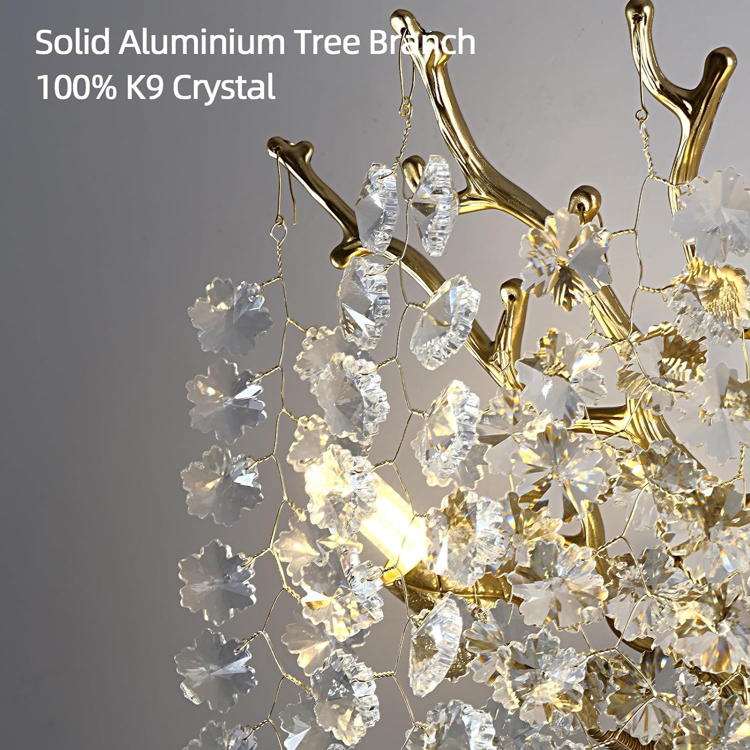 Snow Tree Branch Crystal Gold/Silver Wall Sconce - GILDLAMPS