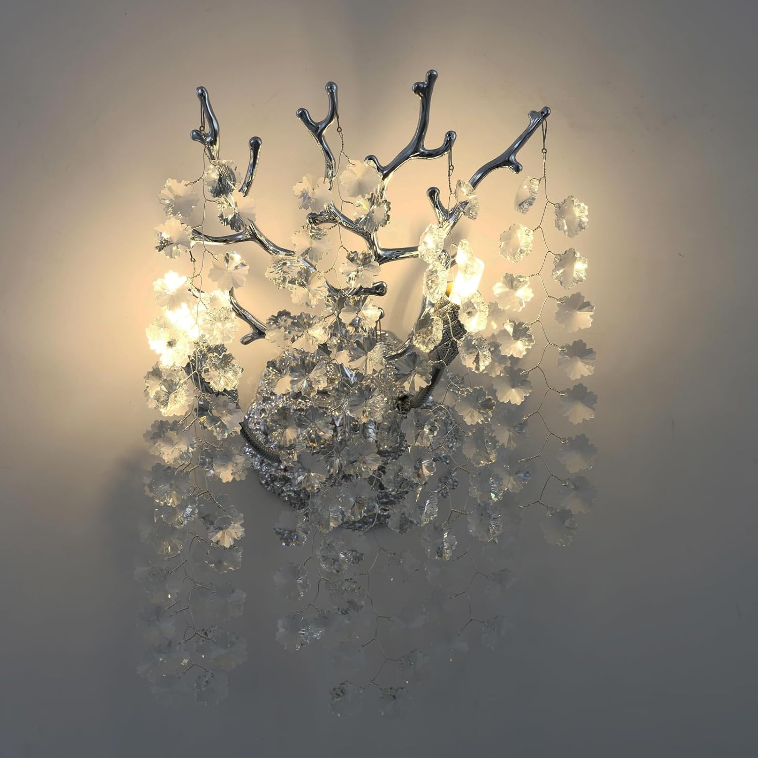 Snow Tree Branch Crystal Gold/Silver Wall Sconce - GILDLAMPS