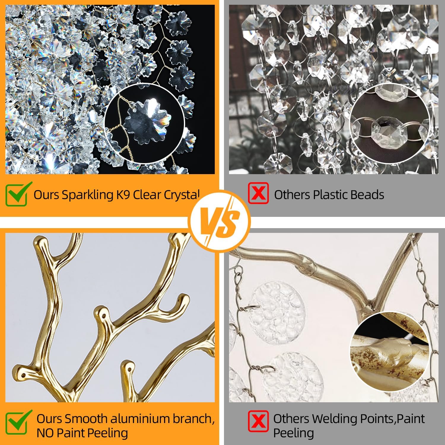 Snow Tree Branch Crystal Gold/Silver Wall Sconce - GILDLAMPS