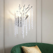Snow Tree Crystal Silver Wall Sconce 10"H - GILDLAMPS