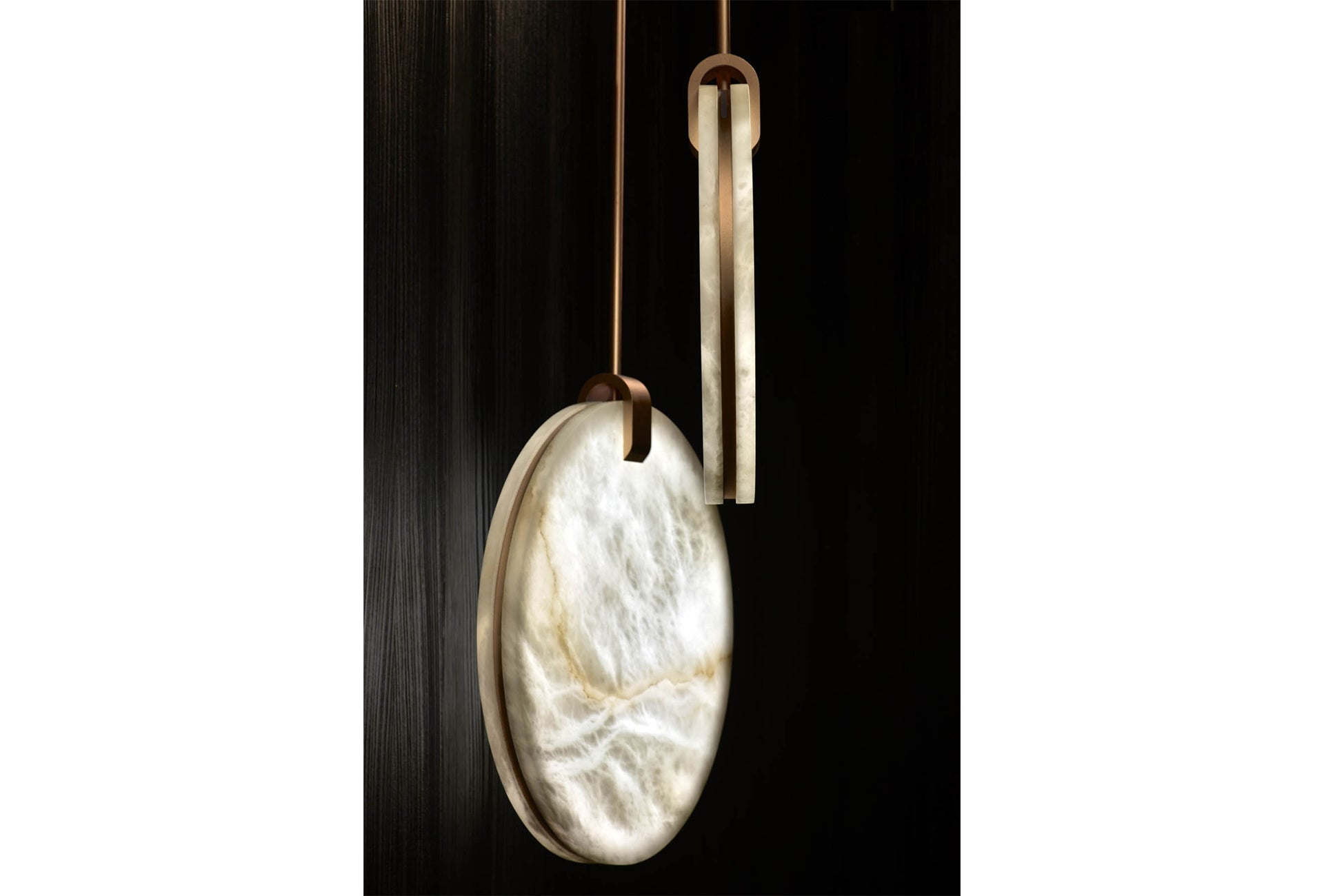 Soho Real Alabaster Disc Pendant Light, Pendant Lamp For Hallway, Staircase - GILDLAMPS