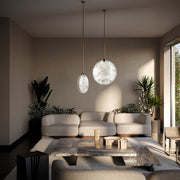 Soho Real Alabaster Disc Pendant Light, Pendant Lamp For Hallway, Staircase - GILDLAMPS