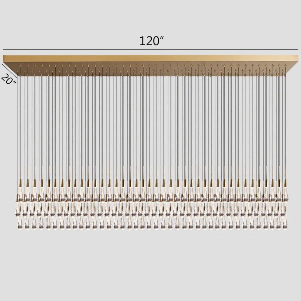 Solitaire Linear Chandelier 37'' 50'' 70'' 87" 120"W - GILDLAMPS