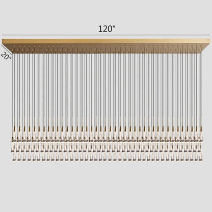 Solitaire Linear Chandelier 37'' 50'' 70'' 87" 120"W - GILDLAMPS