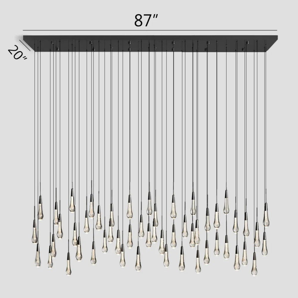 Solitaire Linear Chandelier 37'' 50'' 70'' 87" 120"W - GILDLAMPS
