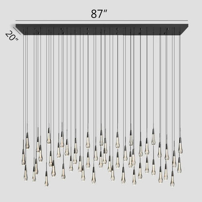 Solitaire Linear Chandelier 37'' 50'' 70'' 87" 120"W - GILDLAMPS