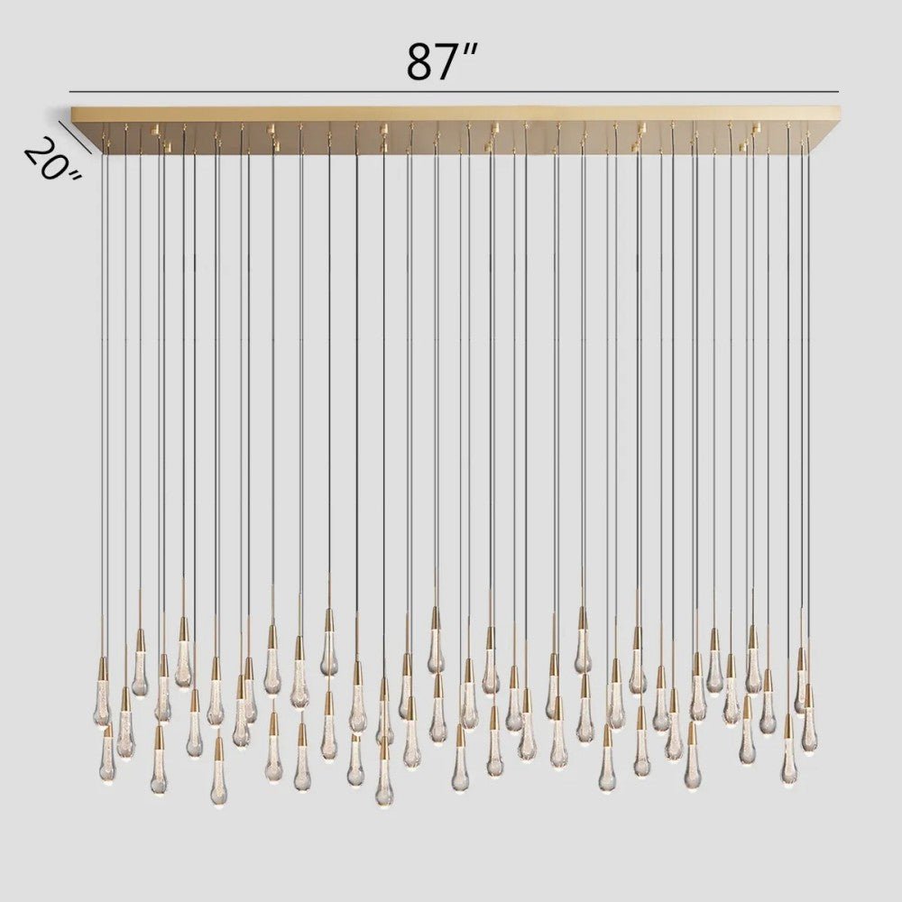 Solitaire Linear Chandelier 37'' 50'' 70'' 87" 120"W - GILDLAMPS