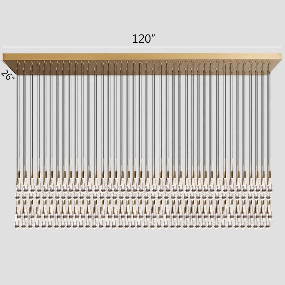 Solitaire Linear Chandelier 37'' 50'' 70'' 87" 120"W - GILDLAMPS