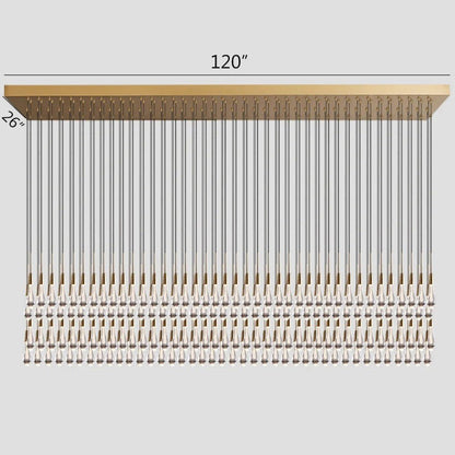 Solitaire Linear Chandelier 37'' 50'' 70'' 87" 120"W - GILDLAMPS