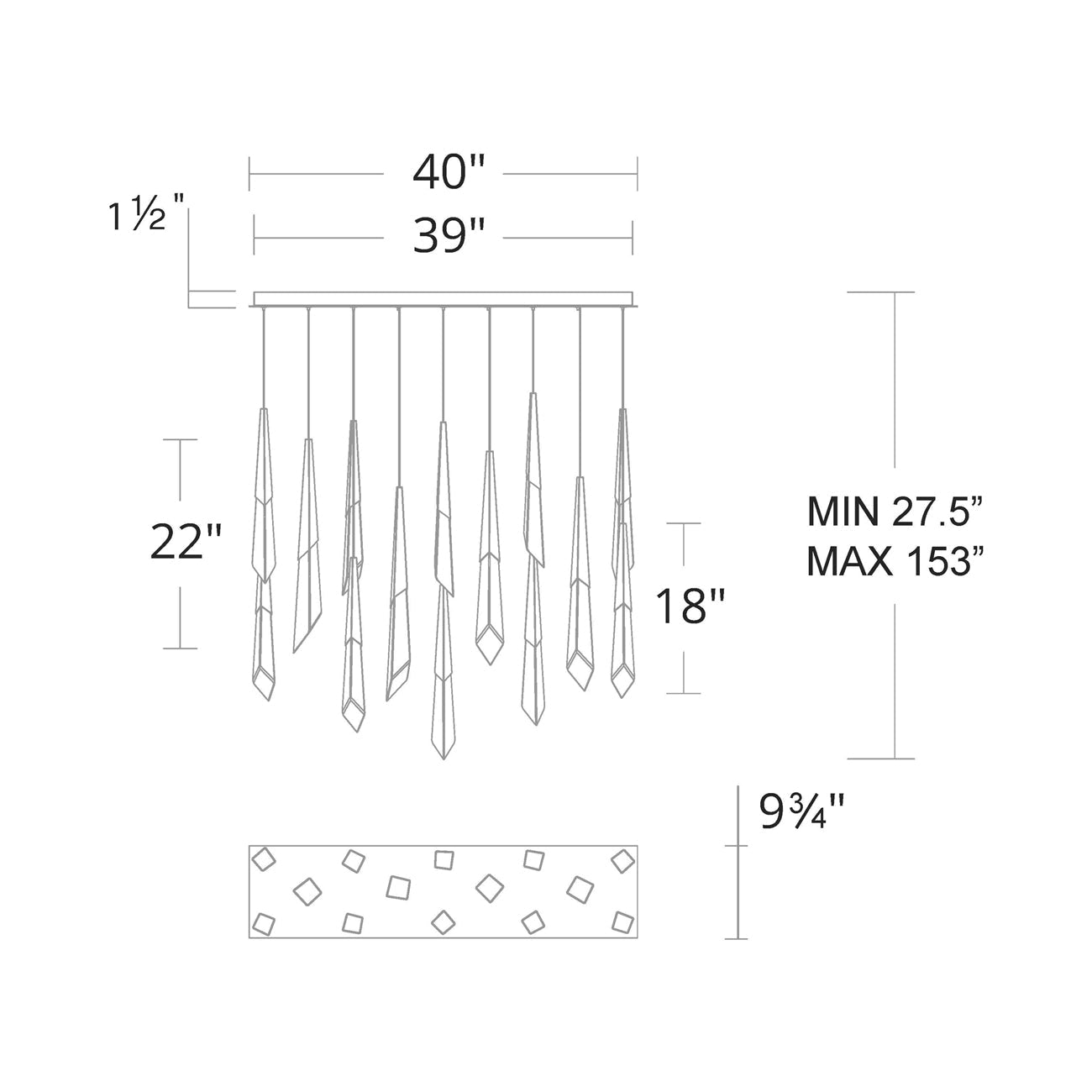 Solitude Linear LED Multi Pendant Light - GILDLAMPS