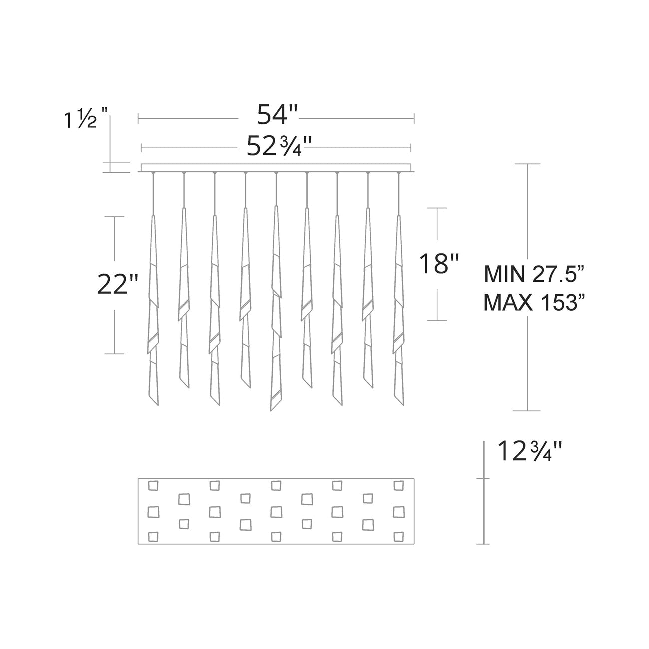 Solitude Linear LED Multi Pendant Light - GILDLAMPS