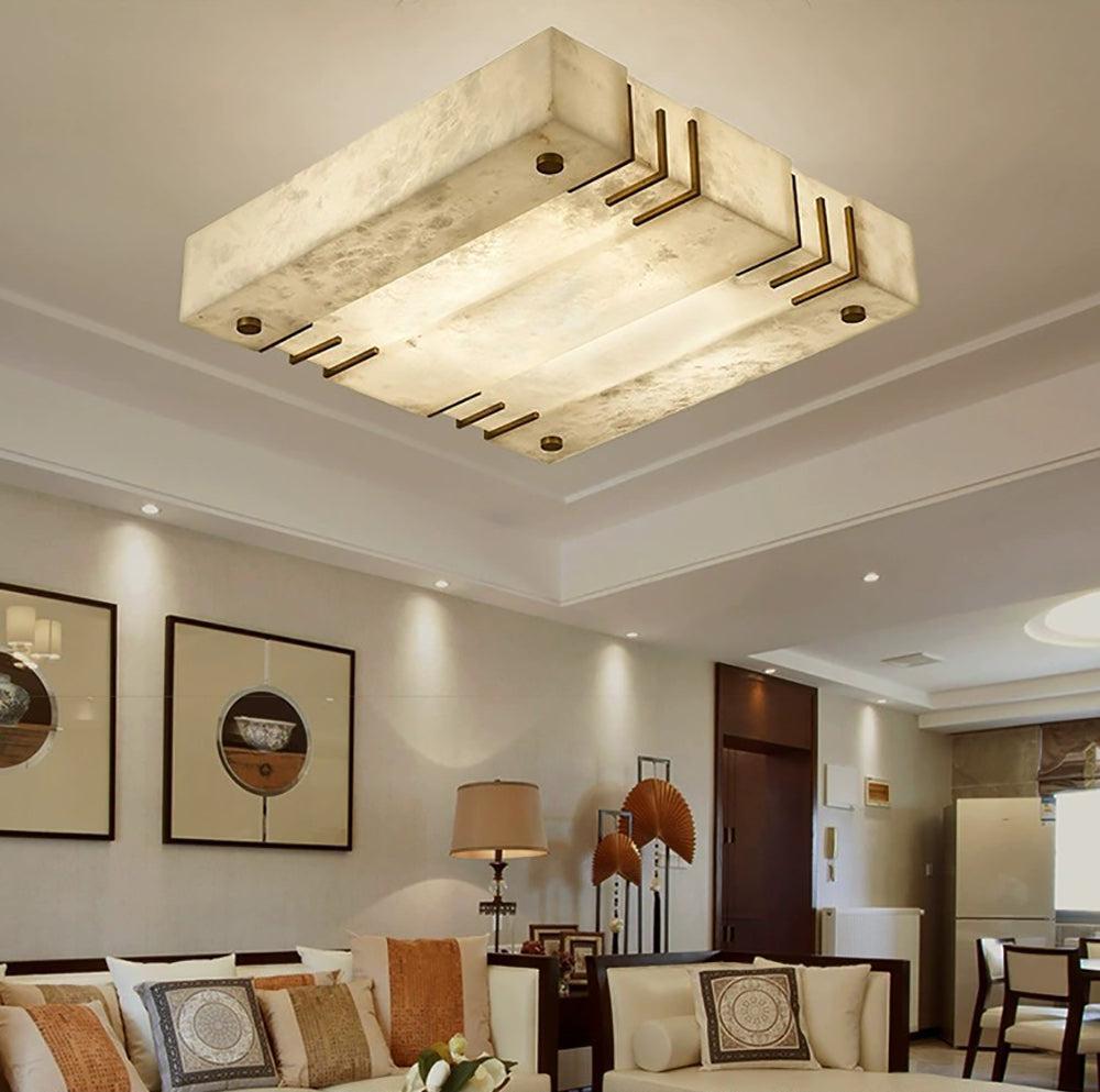 Square Alabaster Ceiling Lamps - GILDLAMPS