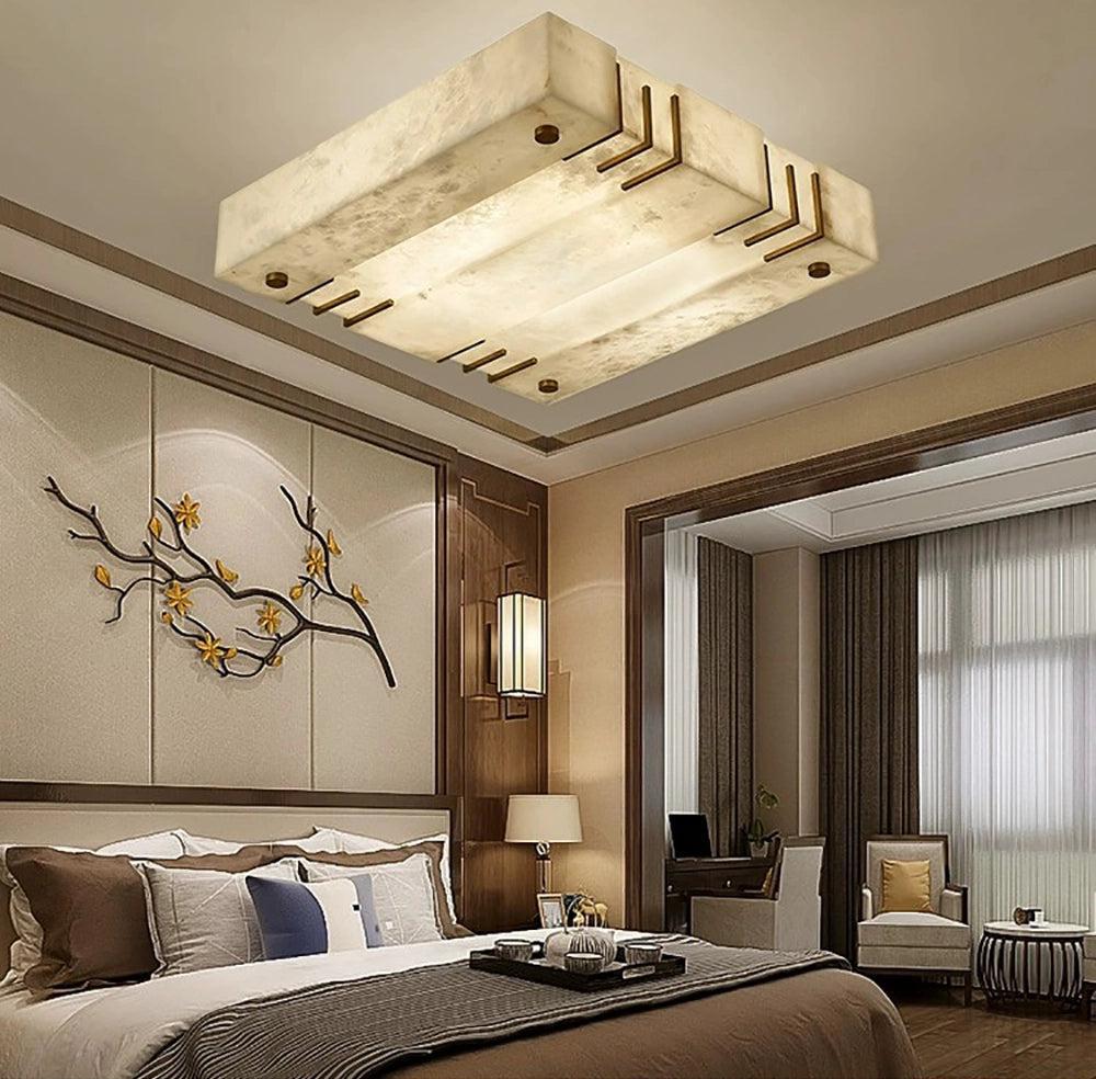 Square Alabaster Ceiling Lamps - GILDLAMPS