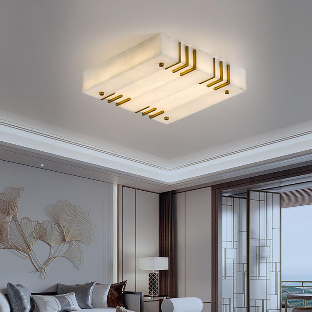 Square Alabaster Ceiling Lamps - GILDLAMPS