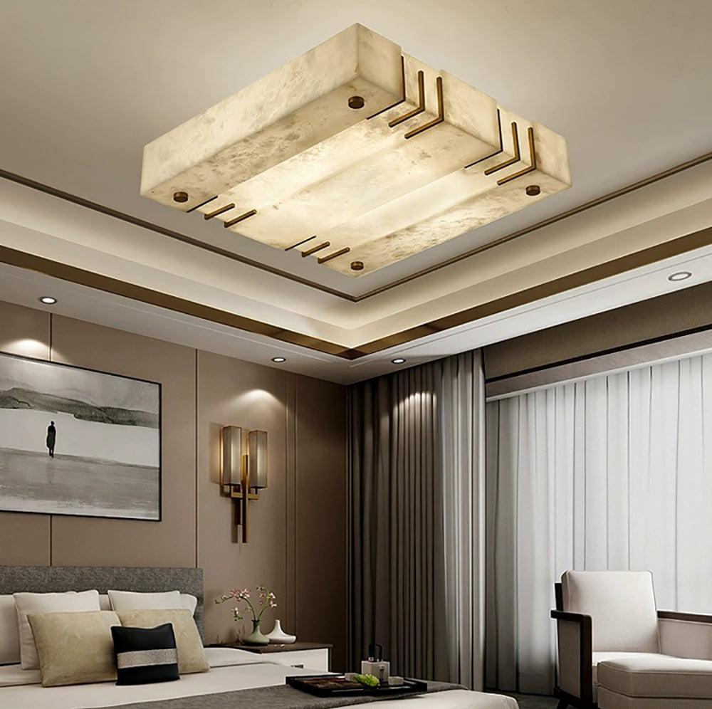 Square Alabaster Ceiling Lamps - GILDLAMPS