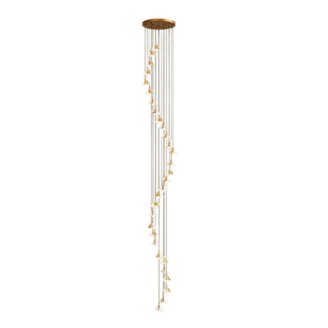 Staircase Chandelier Ideas Art Ceramic Flower Ceiling Light - GILDLAMPS