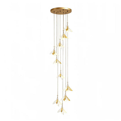 Staircase Chandelier Ideas Art Ceramic Flower Ceiling Light - GILDLAMPS