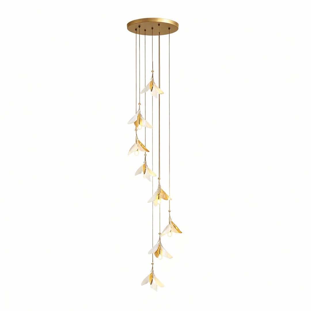 Staircase Chandelier Ideas Art Ceramic Flower Ceiling Light - GILDLAMPS