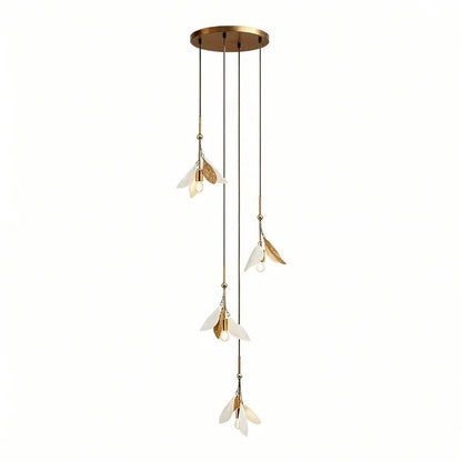 Staircase Chandelier Ideas Art Ceramic Flower Ceiling Light - GILDLAMPS