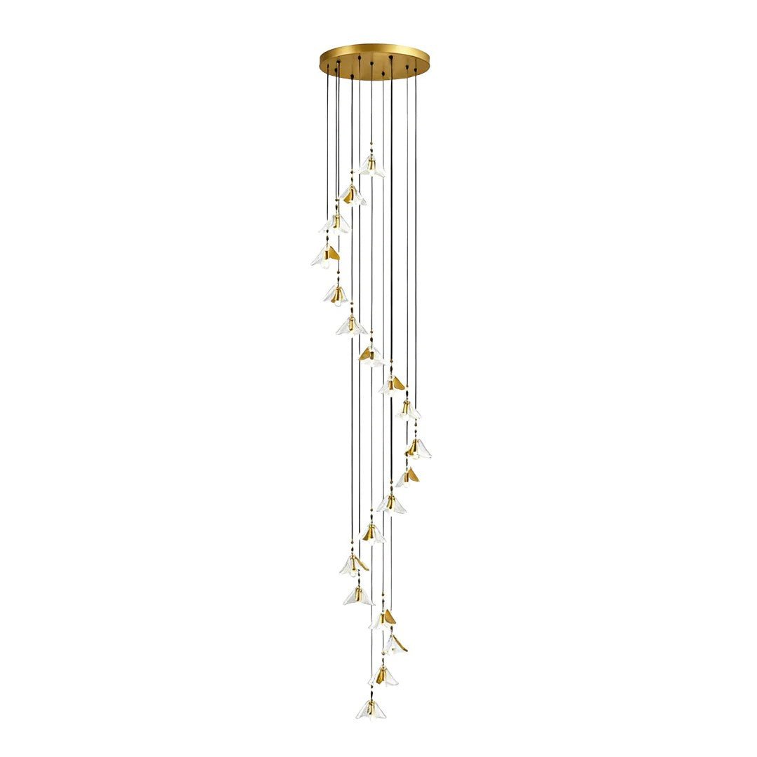 Staircase Chandelier Ideas Art Ceramic Flower Ceiling Light - GILDLAMPS