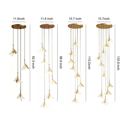 Staircase Chandelier Ideas Art Ceramic Flower Ceiling Light - GILDLAMPS
