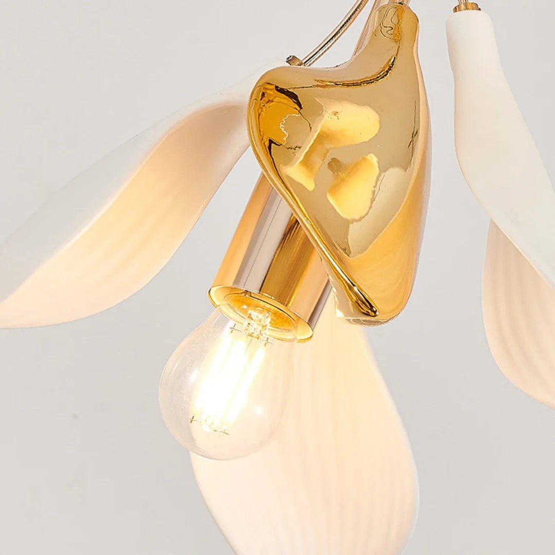 Staircase Chandelier Ideas Art Ceramic Flower Ceiling Light - GILDLAMPS
