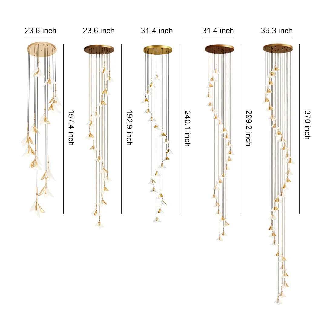 Staircase Chandelier Ideas Art Ceramic Flower Ceiling Light - GILDLAMPS