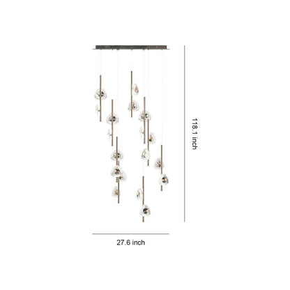 Staircase Crystal Chandelier Modern Aluminum Ceiling Light - GILDLAMPS