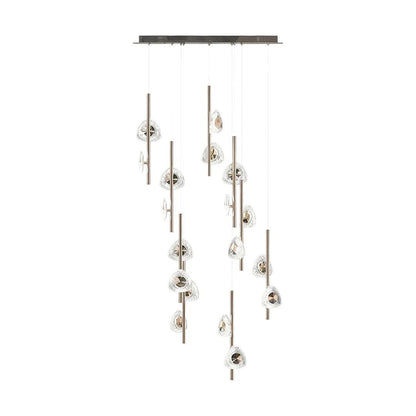 Staircase Crystal Chandelier Modern Aluminum Ceiling Light - GILDLAMPS