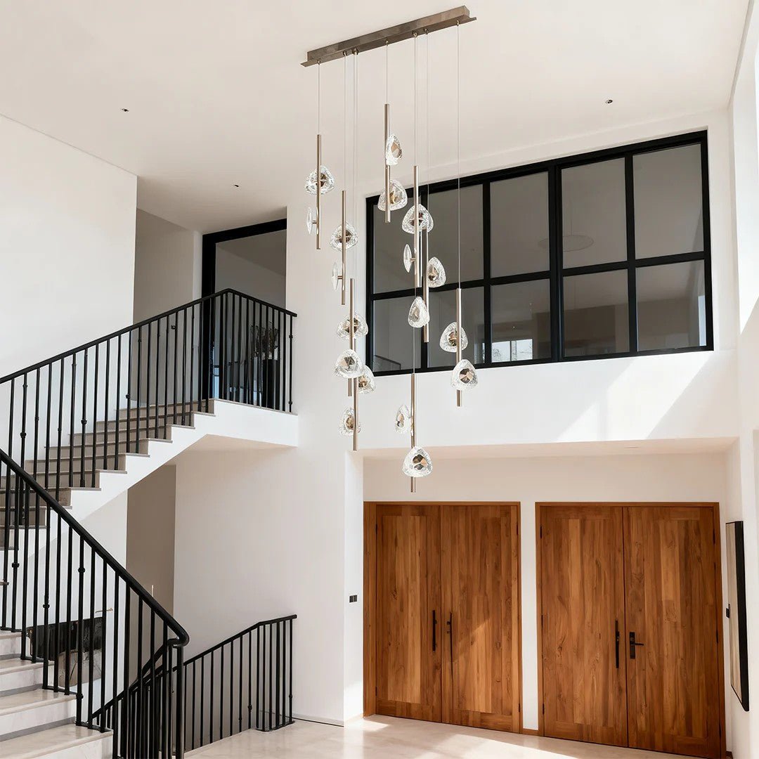 Staircase Crystal Chandelier Modern Aluminum Ceiling Light - GILDLAMPS